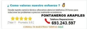 Fontanero Arapiles precio